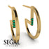 Circle Stud Earring With Hidden Emerald - Karter No. 4 image 5