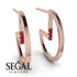 Circle Stud Earring With Hidden Ruby - Karter No. 11 image 5