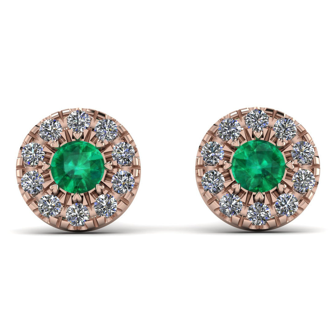 Halo Emerald Earrings - Heaven No. 5