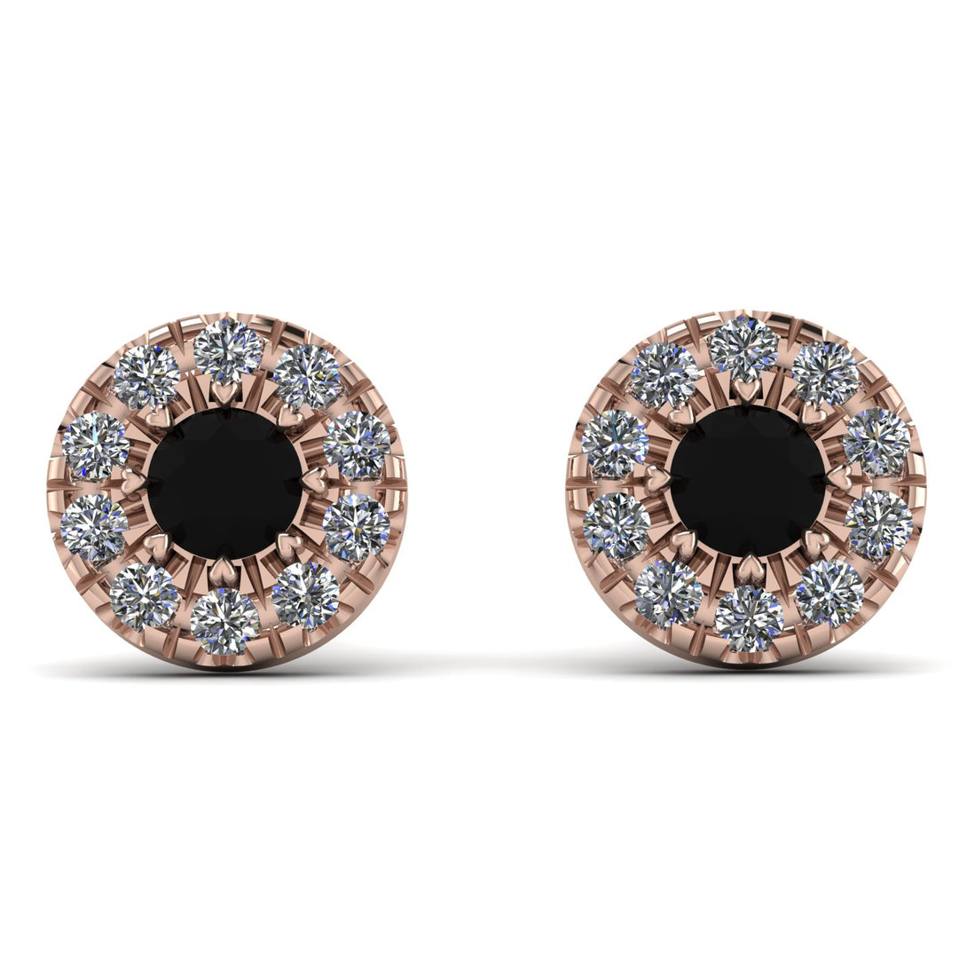 Halo Black Diamond Earrings - Heaven No. 8