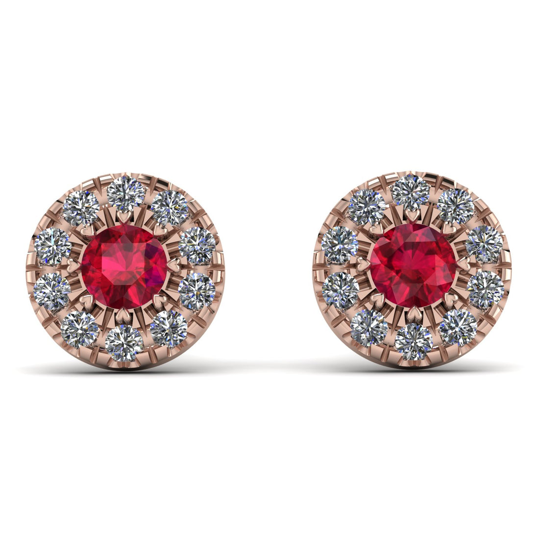 Halo Ruby Earrings - Heaven No. 11