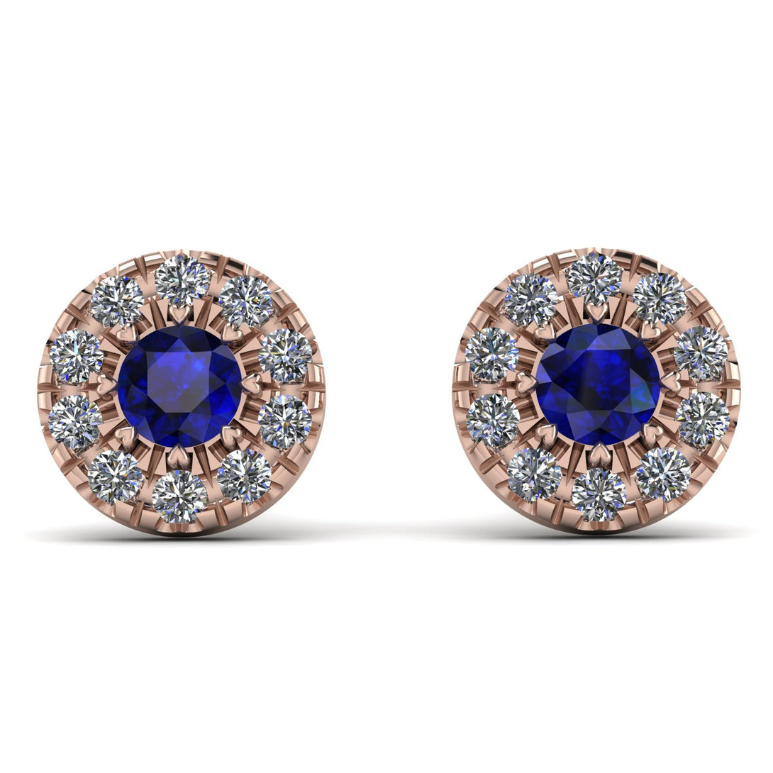 Halo Sapphire Earrings - Heaven No. 14
