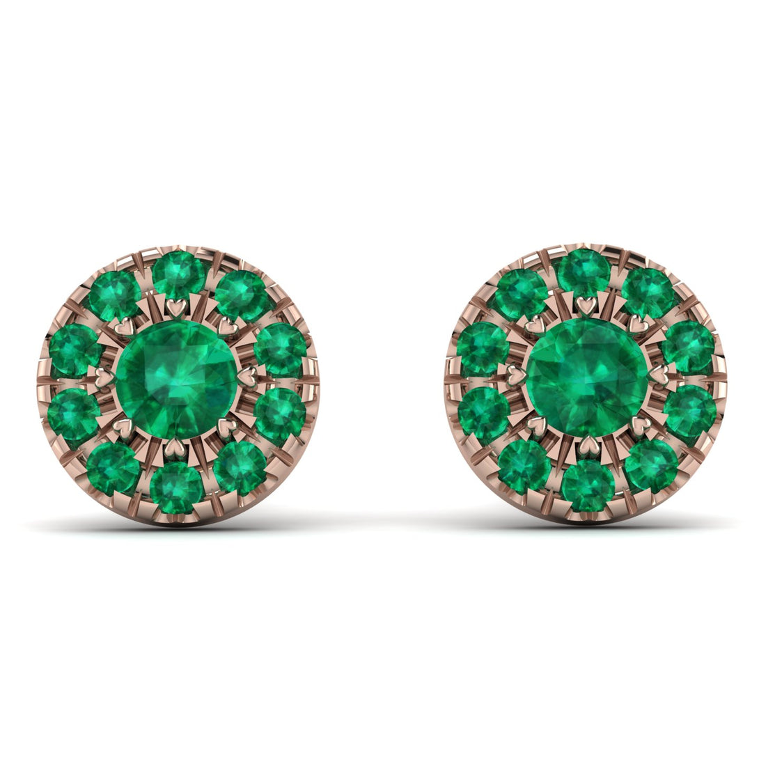 Halo Emerald Earrings - Heaven No. 20