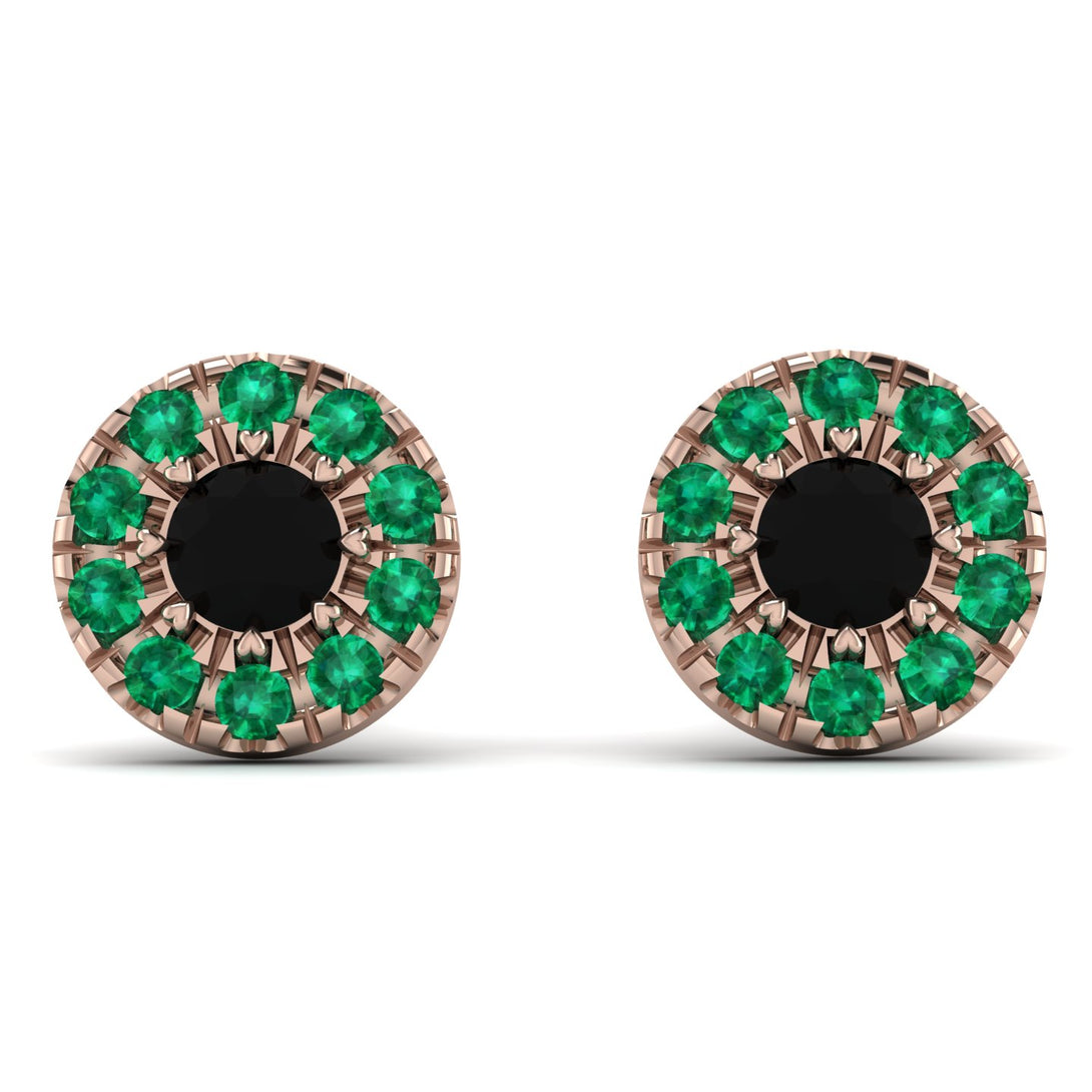 Halo Black Diamond Earrings - Heaven No. 23