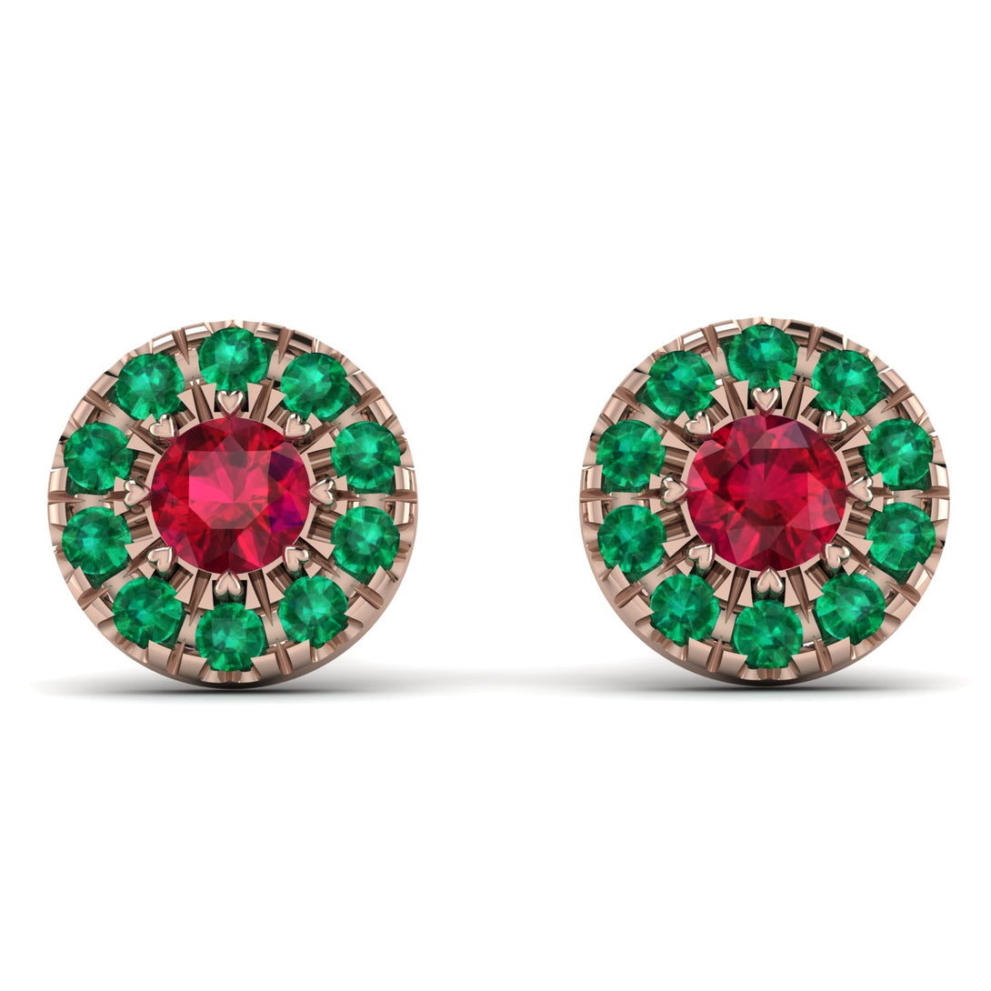 Halo Ruby Earrings - Heaven No. 26