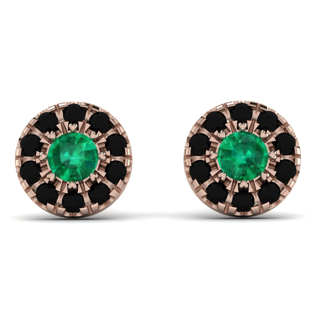 Halo Emerald Earrings - Heaven No. 35