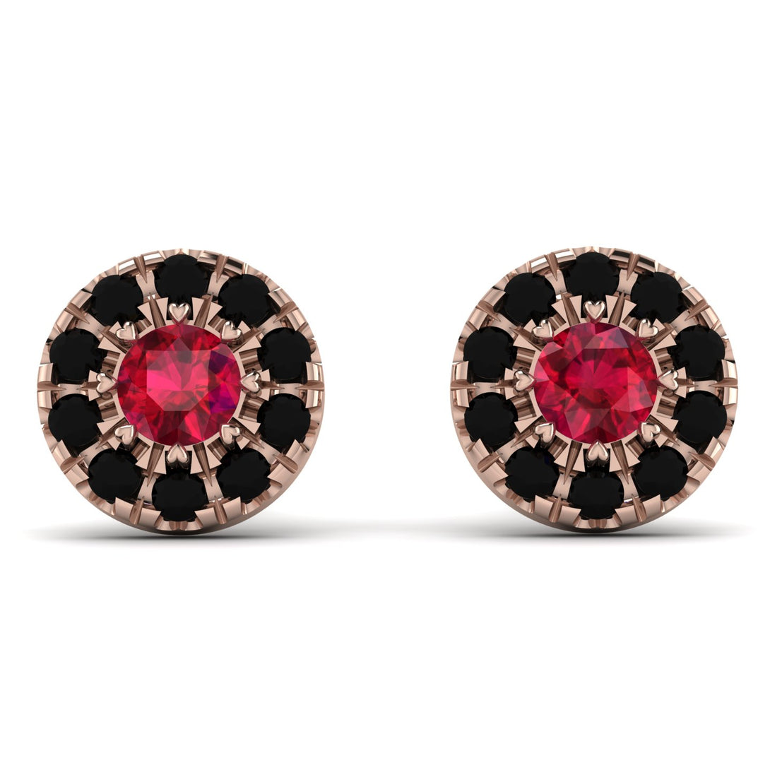 Halo Ruby Earrings - Heaven No. 41