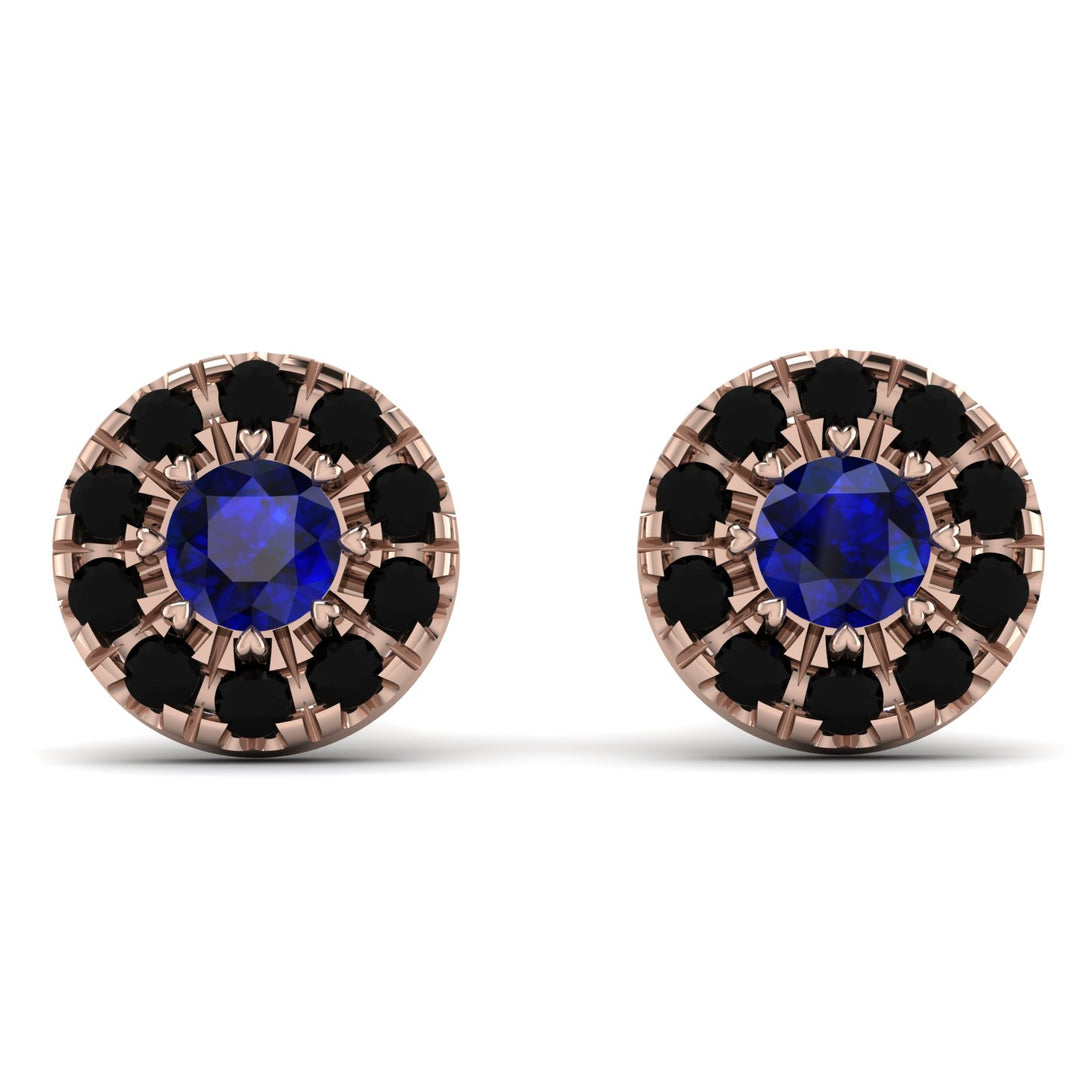 Halo Sapphire Earrings - Heaven No. 44