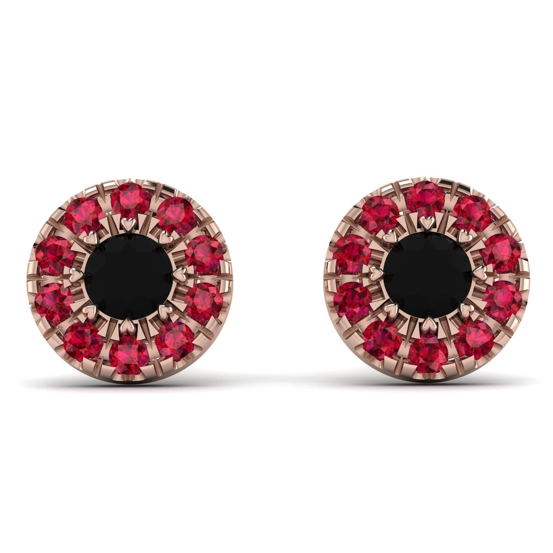 Halo Black Diamond Earrings - Heaven No. 53