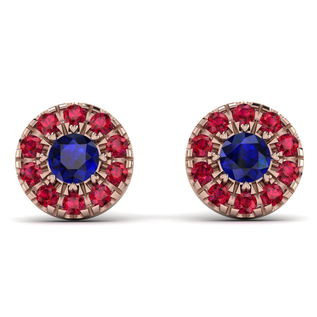 Halo Sapphire Earrings - Heaven No. 58