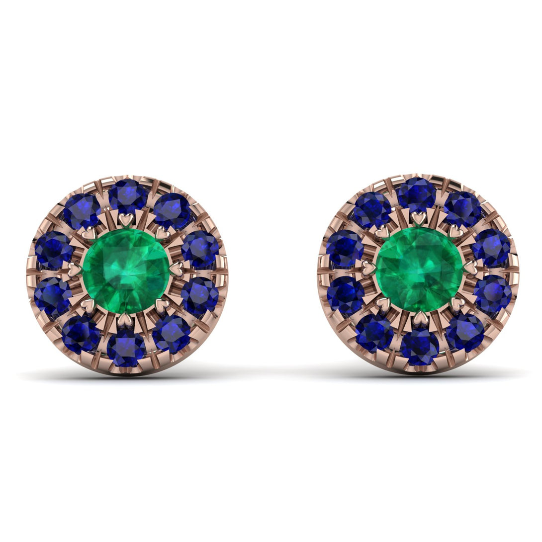 Halo Emerald Earrings - Heaven No. 65