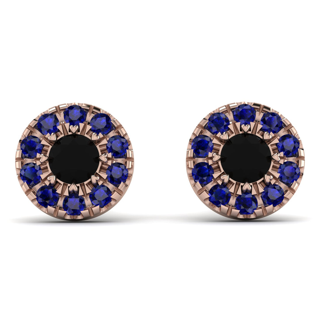 Halo Black Diamond Earrings - Heaven No. 68