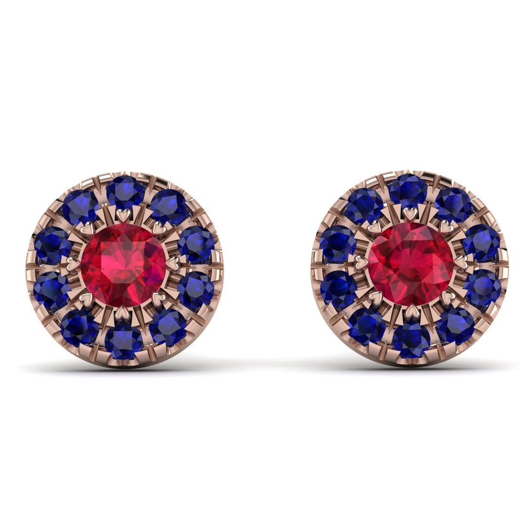 Halo Ruby Earrings - Heaven No. 71