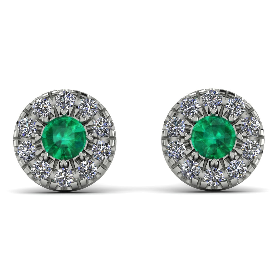 Halo Emerald Earrings - Heaven No. 6