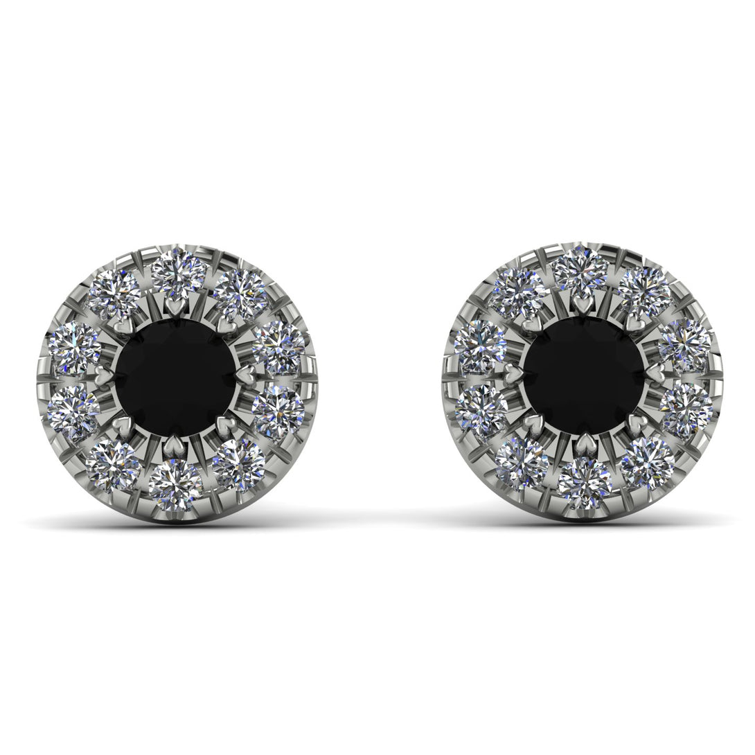 Halo Black Diamond Earrings - Heaven No. 9