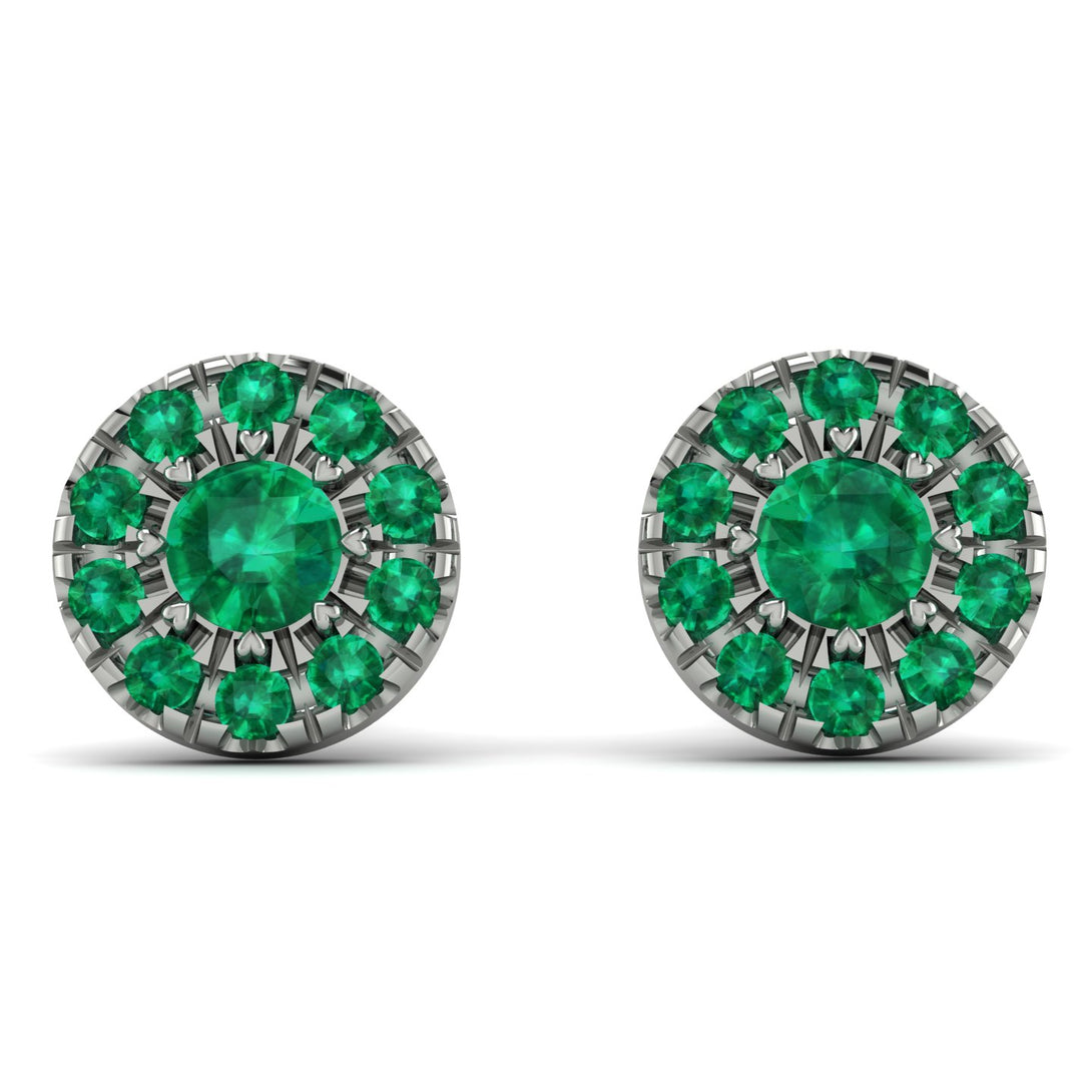 Halo Emerald Earrings - Heaven No. 21