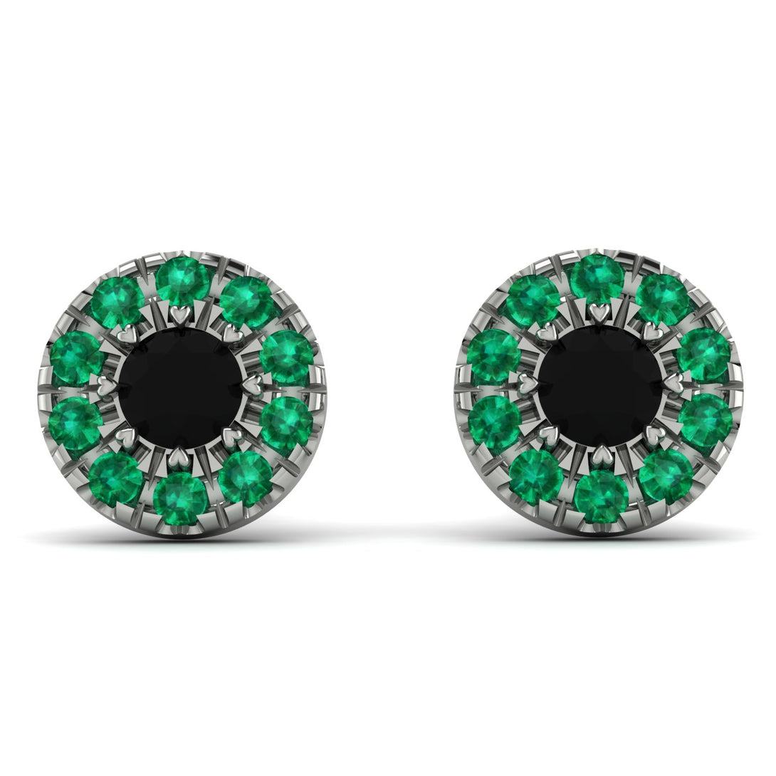Halo Black Diamond Earrings - Heaven No. 24
