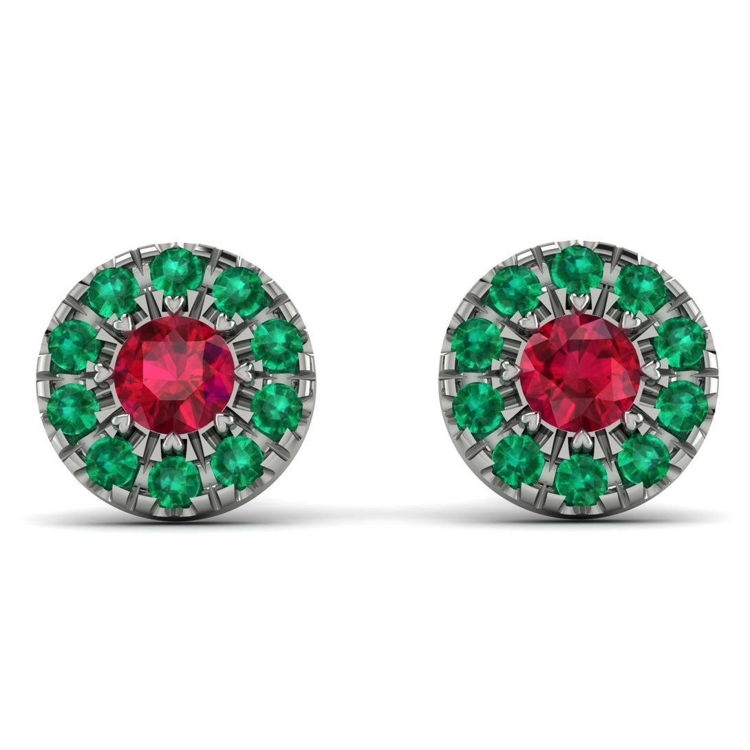 Halo Ruby Earrings - Heaven No. 27