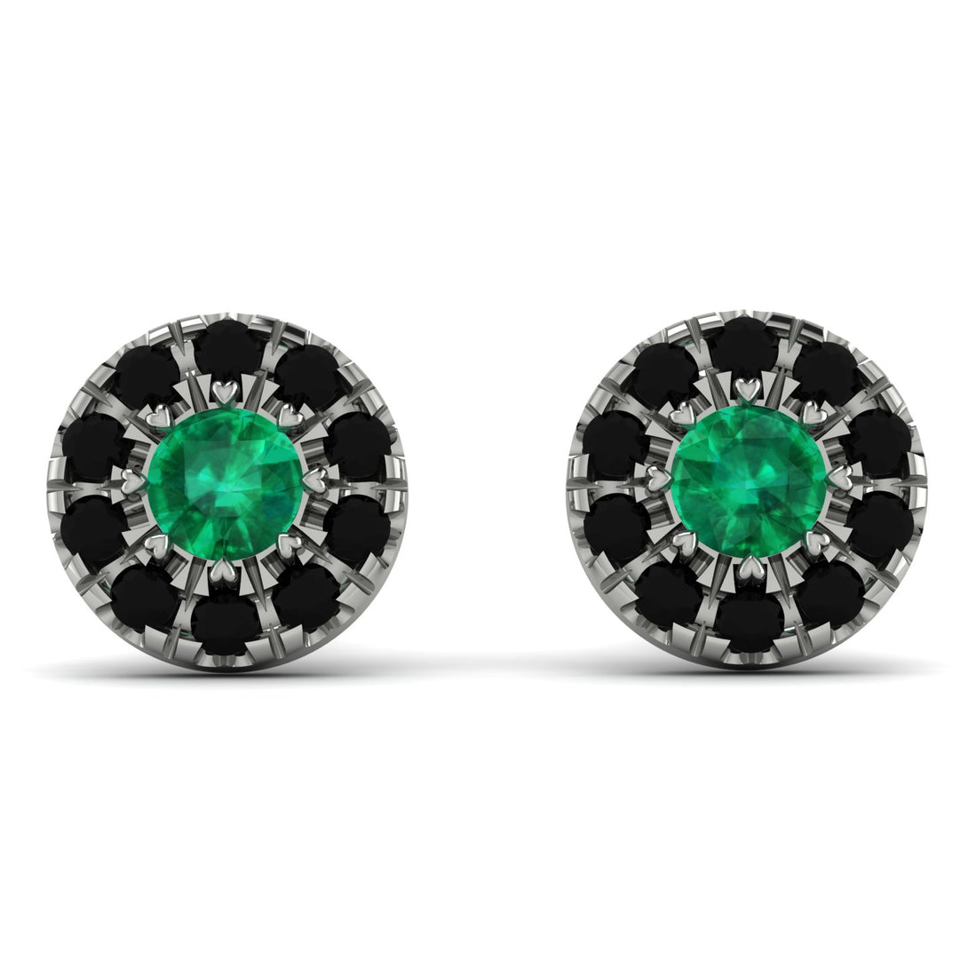 Halo Emerald Earrings - Heaven No. 36