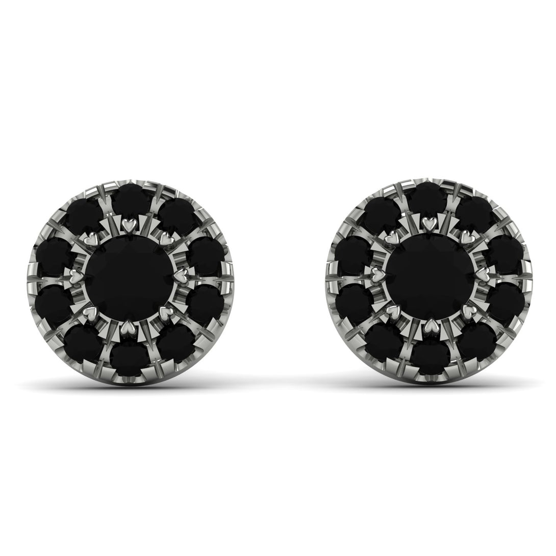 Halo Black Diamond Earrings - Heaven No. 39