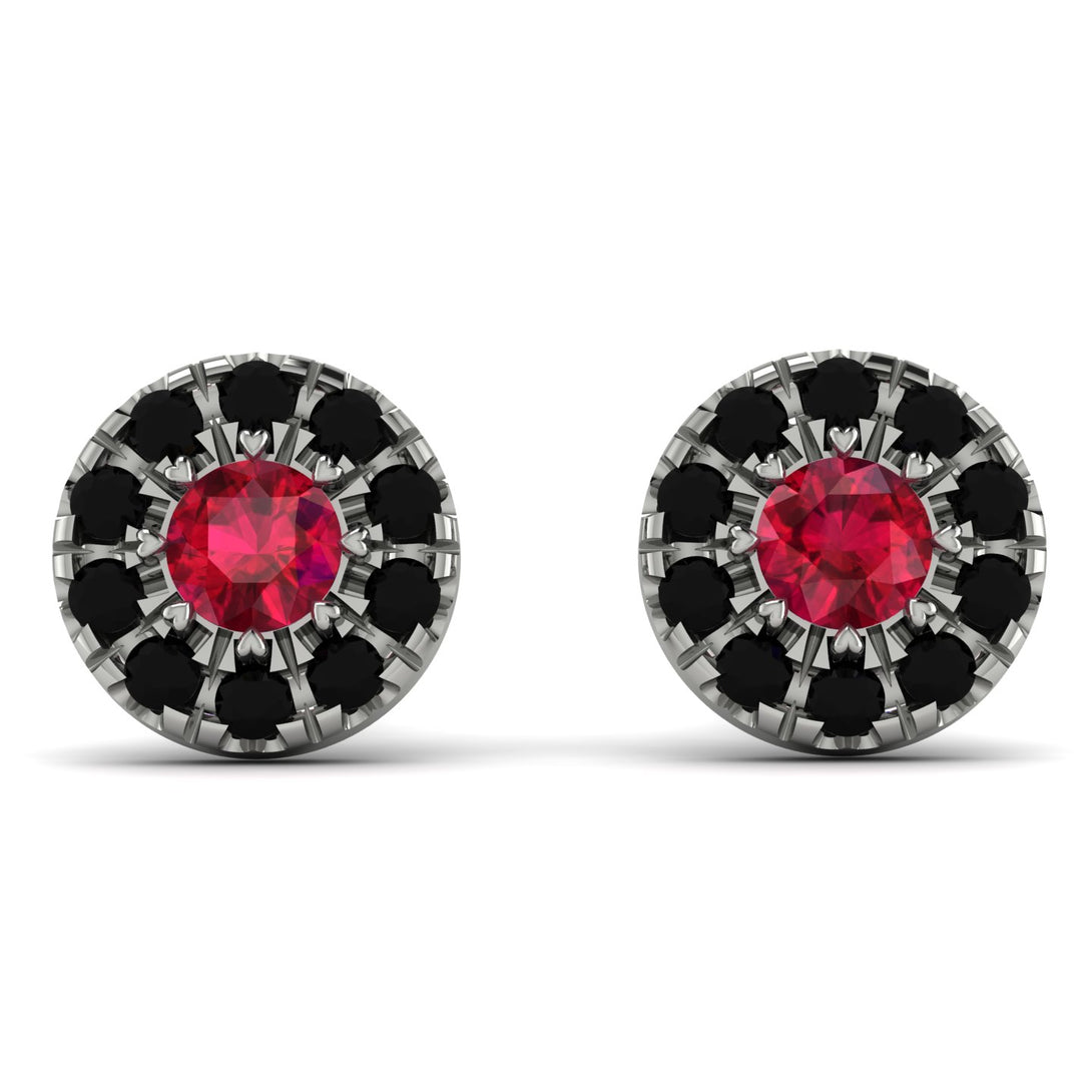 Halo Ruby Earrings - Heaven No. 42