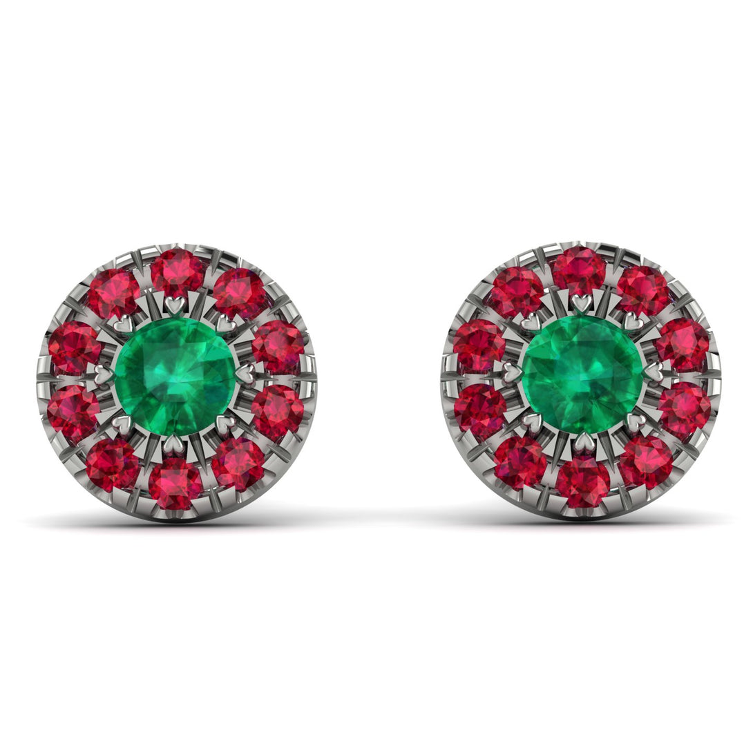 Halo Emerald Earrings - Heaven No. 51
