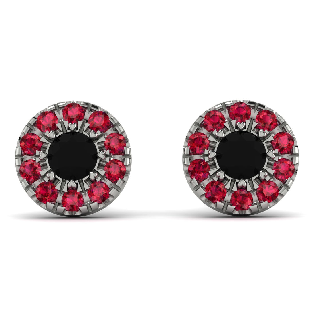 Halo Black Diamond Earrings - Heaven No. 54