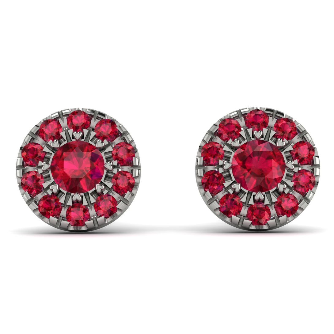 Halo Ruby Earrings - Heaven No. 57
