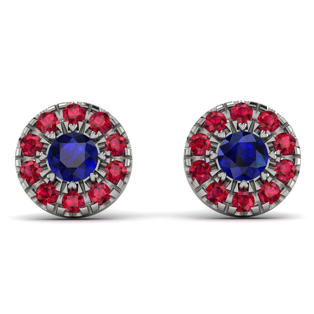 Halo Sapphire Earrings - Heaven No. 60