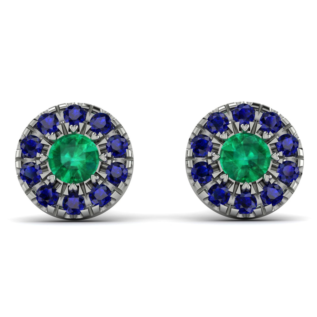 Halo Emerald Earrings - Heaven No. 66