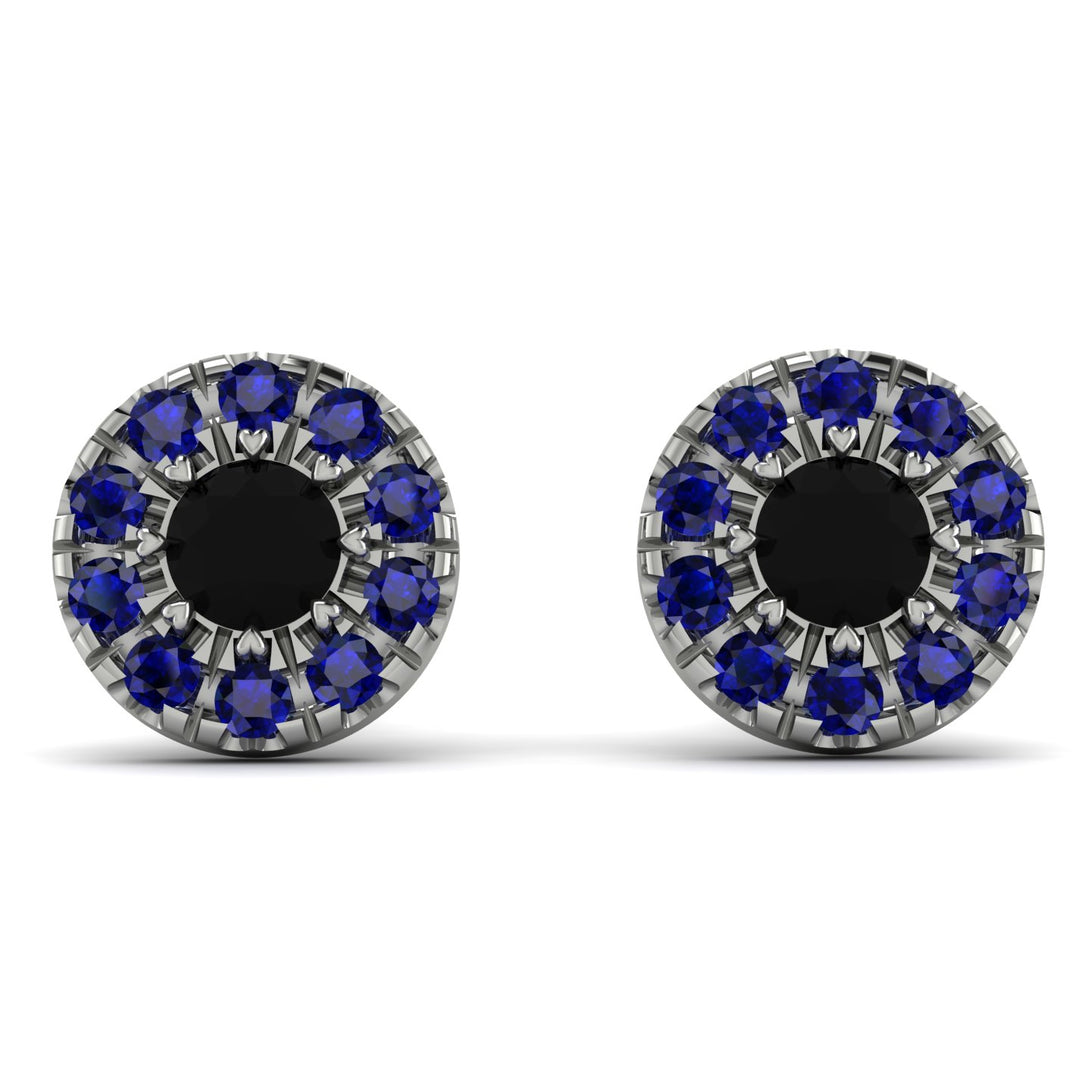 Halo Black Diamond Earrings - Heaven No. 69