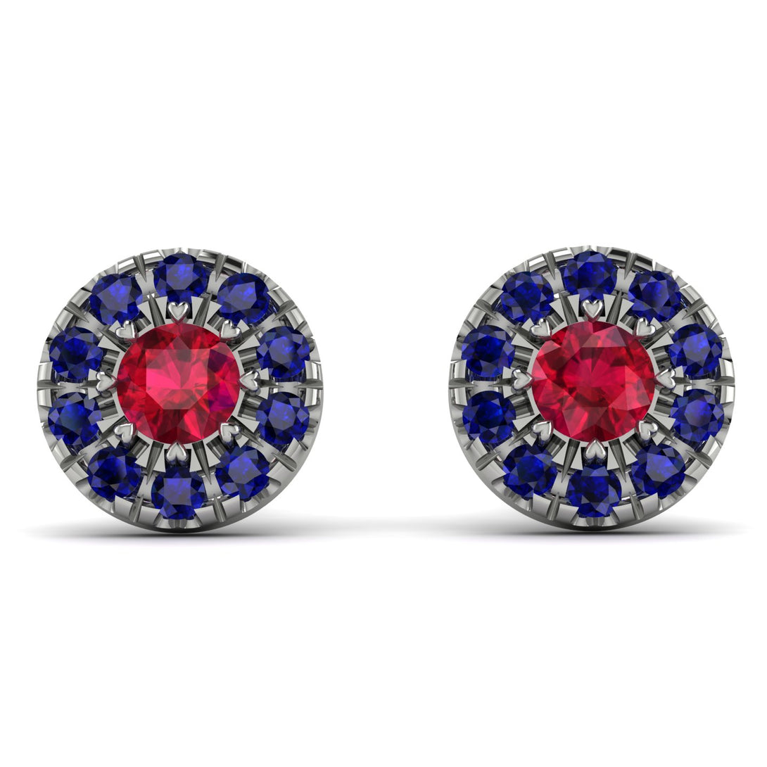 Halo Ruby Earrings - Heaven No. 72