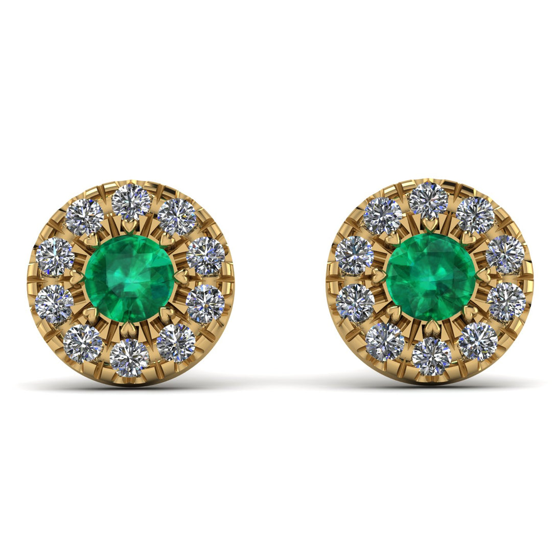 Halo Emerald Earrings - Heaven No. 4