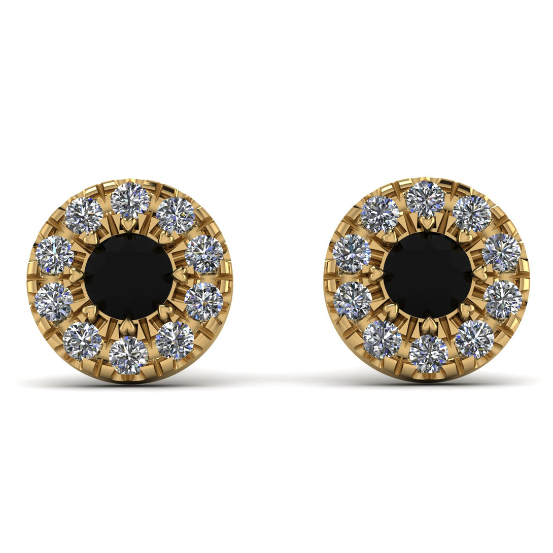 Halo Black Diamond Earrings - Heaven No. 7