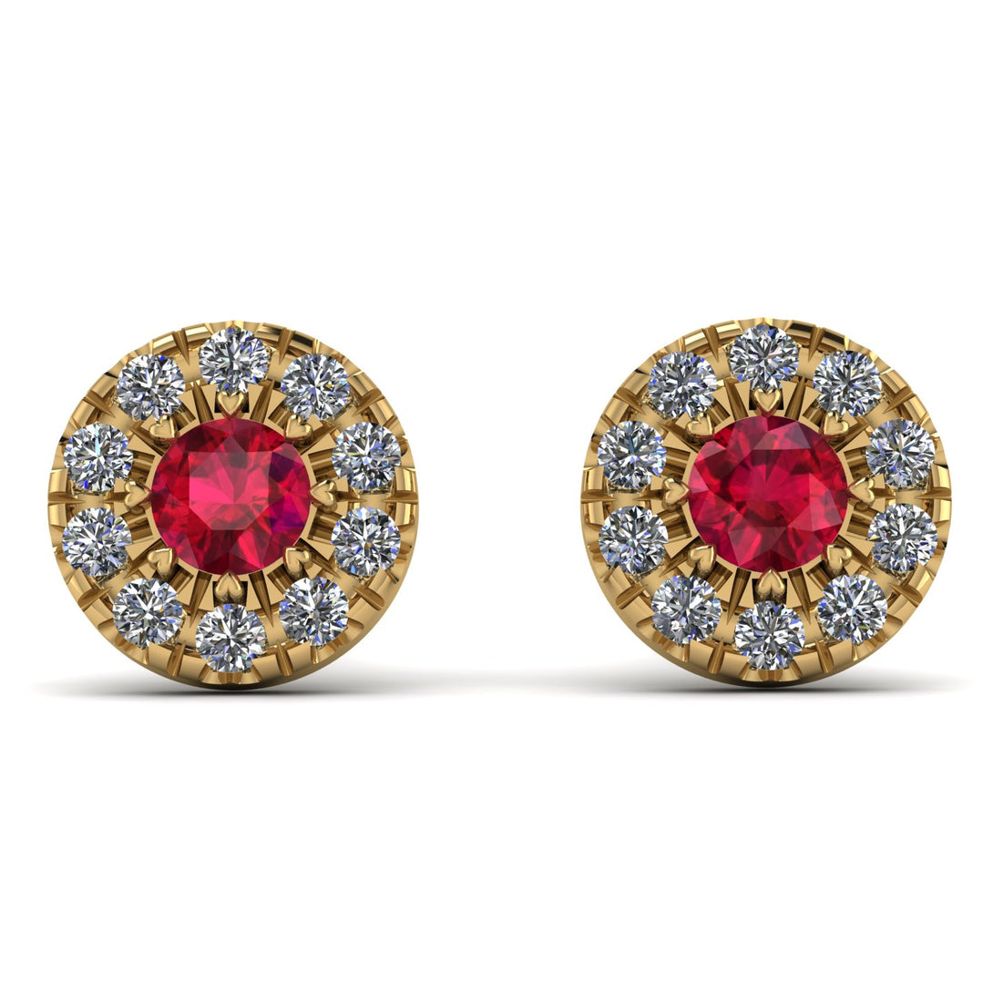 Halo Ruby Earrings - Heaven No. 10