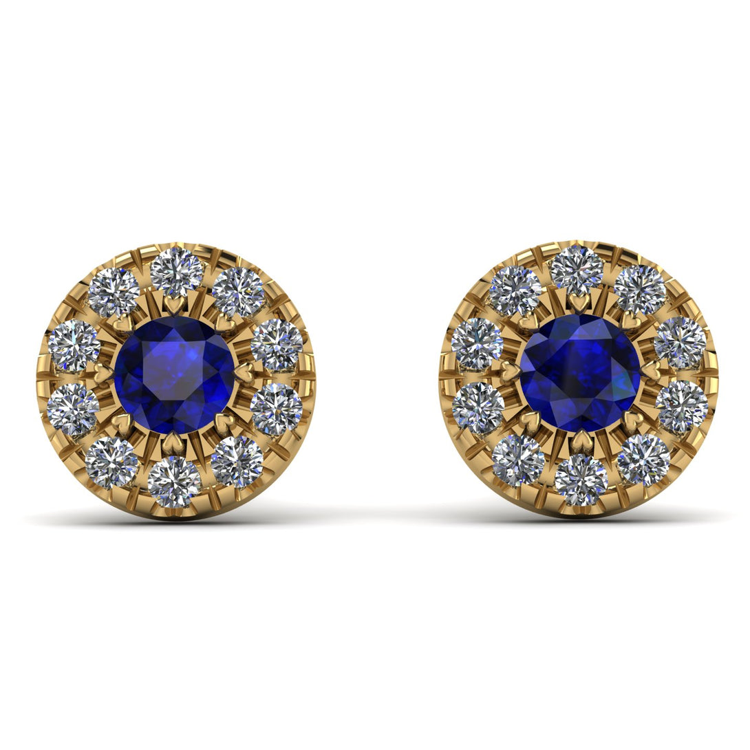 Halo Sapphire Earrings - Heaven No. 13