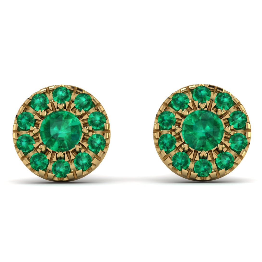Halo Emerald Earrings - Heaven No. 19