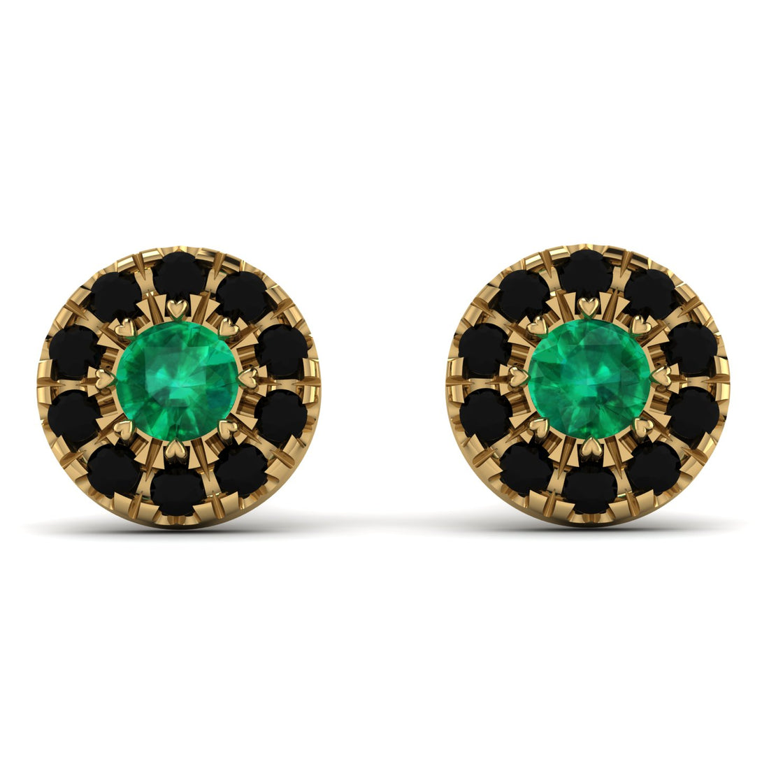Halo Emerald Earrings - Heaven No. 34