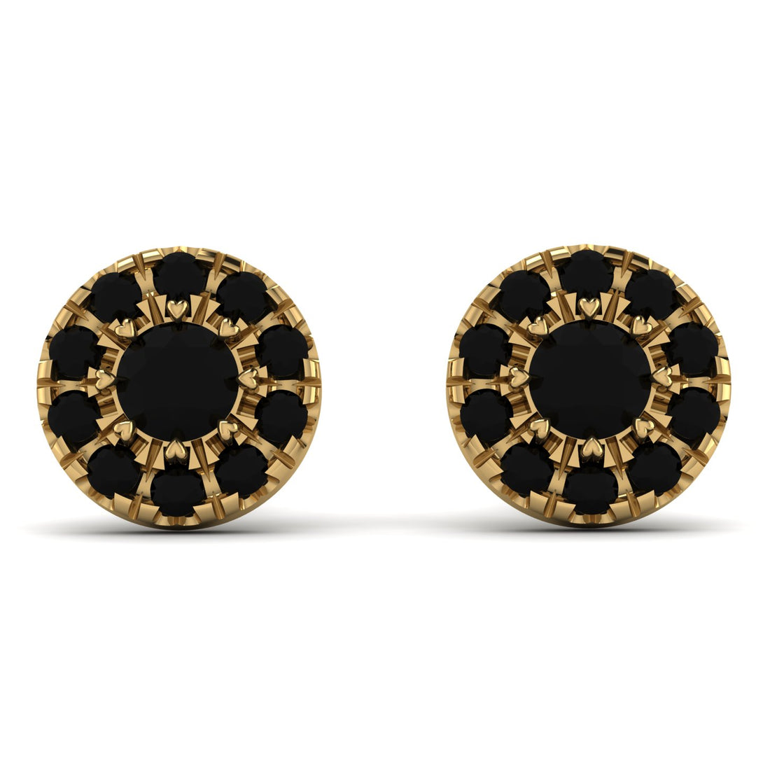 Halo Black Diamond Earrings - Heaven No. 37