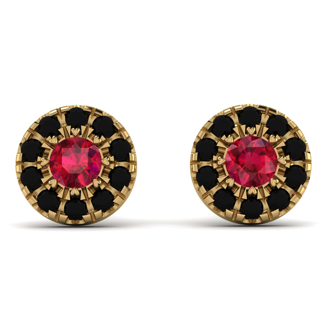 Halo Ruby Earrings - Heaven No. 40
