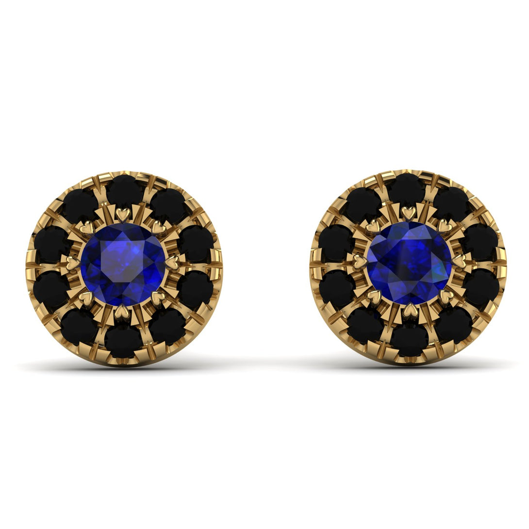 Halo Sapphire Earrings - Heaven No. 43
