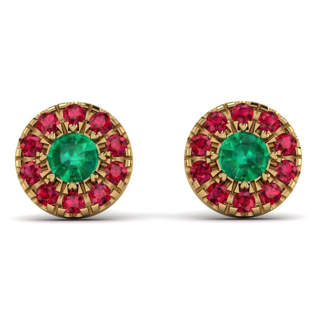 Halo Emerald Earrings - Heaven No. 49