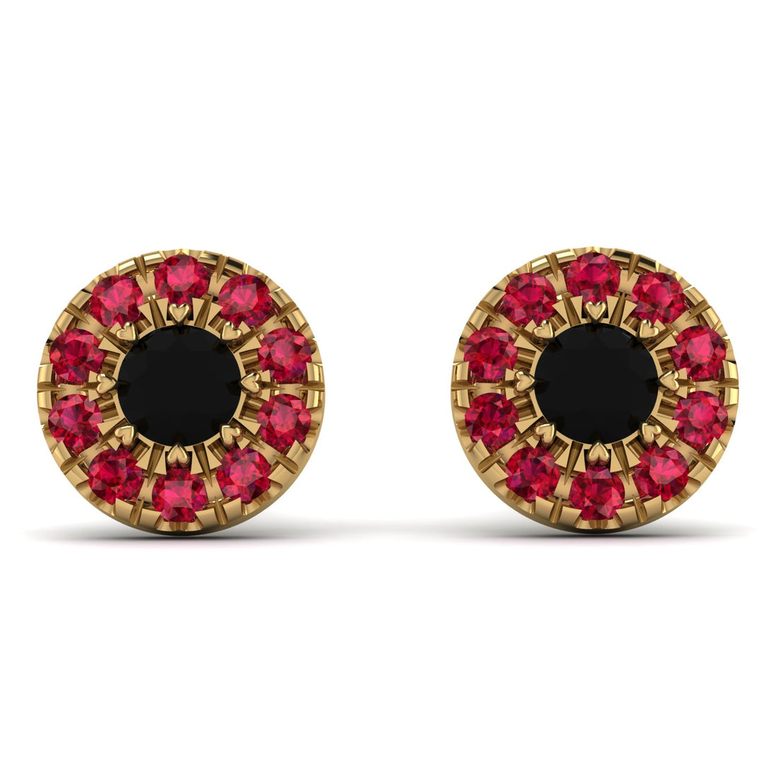 Halo Black Diamond Earrings - Heaven No. 52