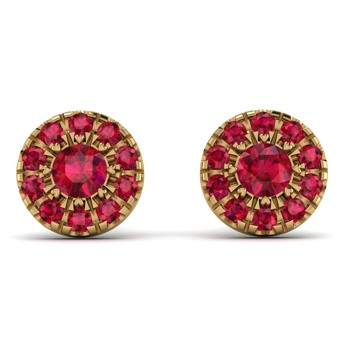 Halo Ruby Earrings - Heaven No. 55