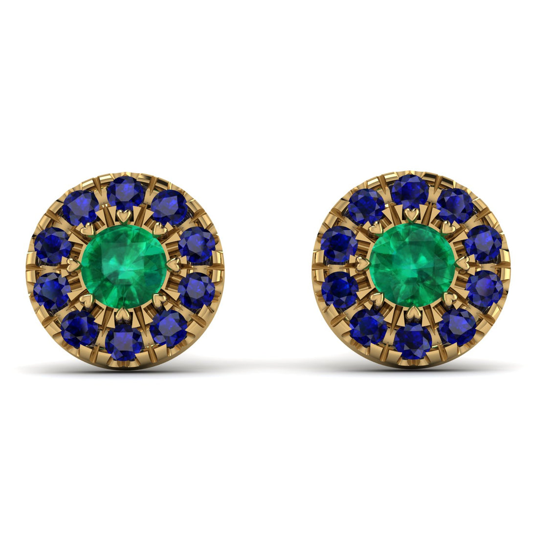 Halo Emerald Earrings - Heaven No. 64