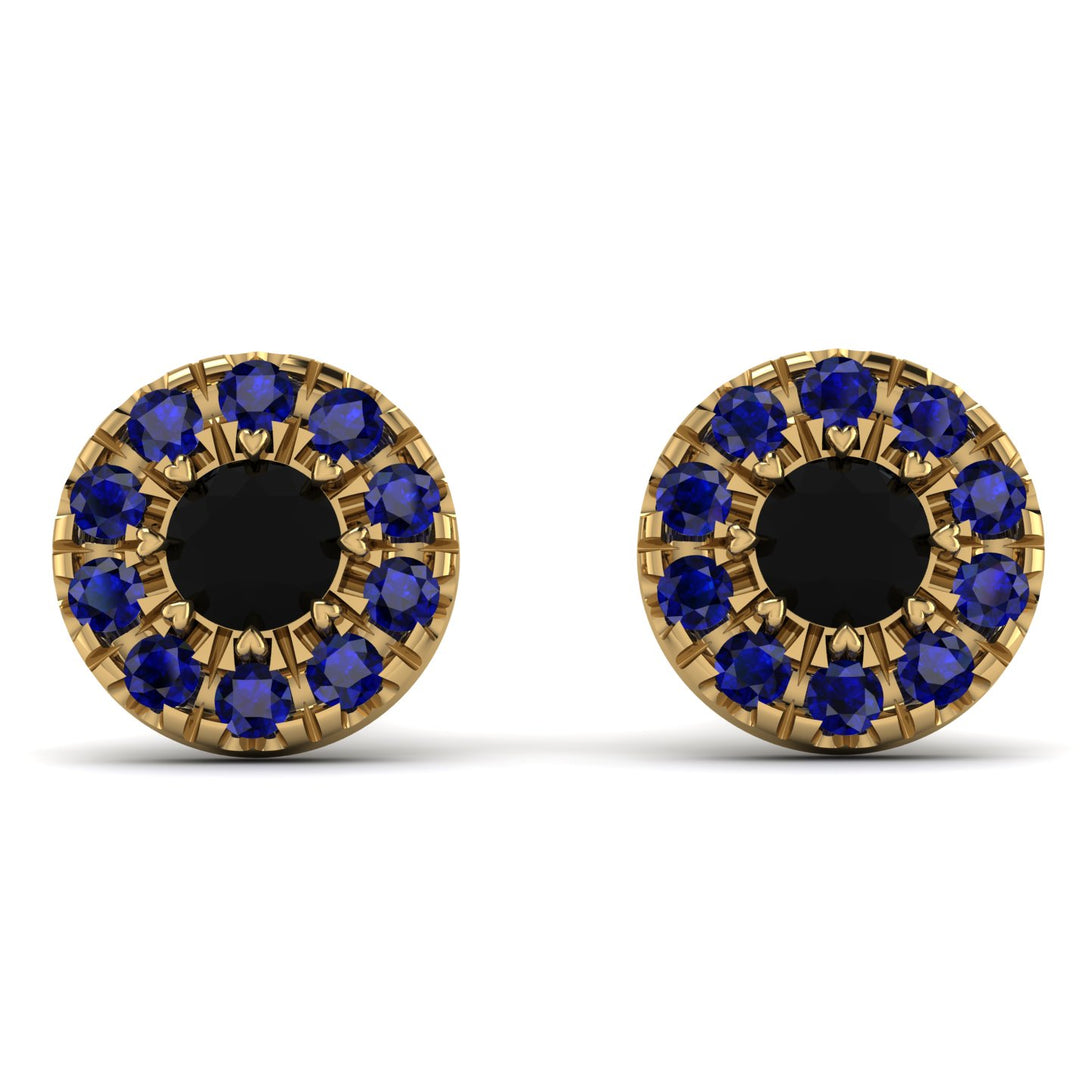 Halo Black Diamond Earrings - Heaven No. 67