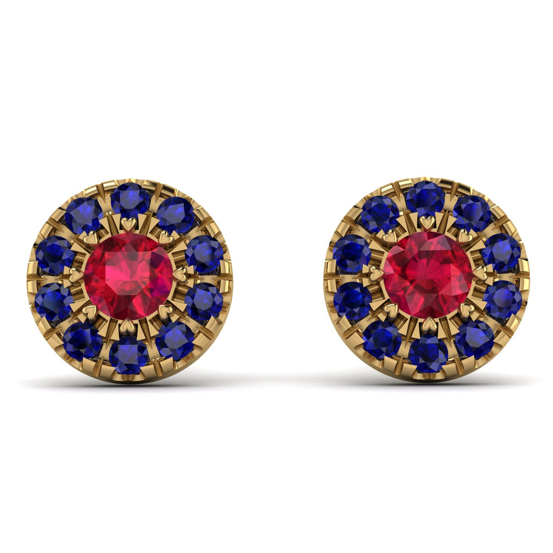 Halo Ruby Earrings - Heaven No. 70