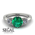 Classic 3 Stone Emerald Engagement Ring - Sofia No. 6 image 10