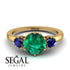 Classic 3 Stone Emerald Engagement Ring - Sofia No. 64 image 10