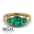Classic 3 Stone Emerald Engagement Ring - Sofia No. 19 image 10